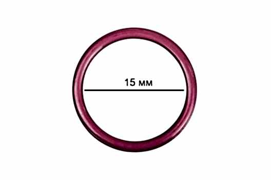 Кольцо для бюстгальтера, металл, розовый рубин (S256), 15 мм