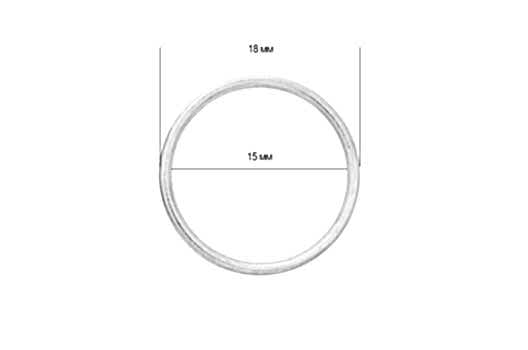 Кольцо для бюстгальтера H1404, металл, никель, 15 мм