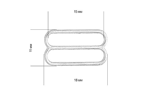 Регулятор для бюстгальтера, металл, никель, 15 мм