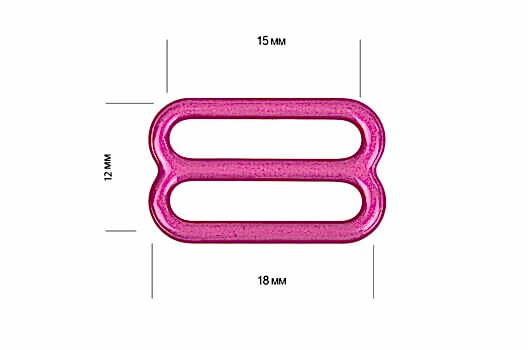 Регулятор для бюстгальтера, металл, розовый рубин (S256), 15 мм