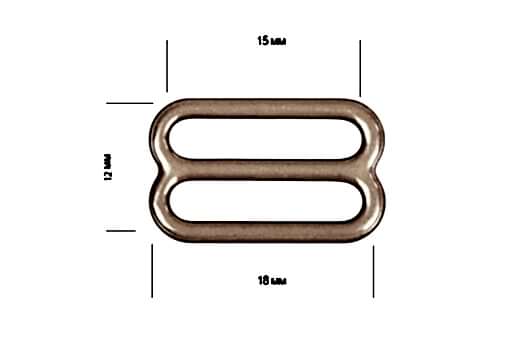 Регулятор для бюстгальтера, металл, бежевый (74010), 15 мм