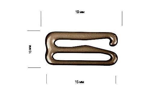 Крючок для бюстгальтера, металл, бежевый (8262), 15 мм