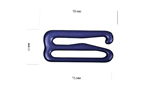 Крючок для бюстгальтера, металл, темно-синий (S919), 15 мм