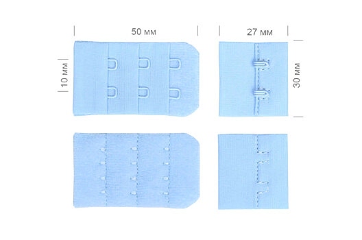 Застежка с крючками 3х2, нежно-голубая (F183)