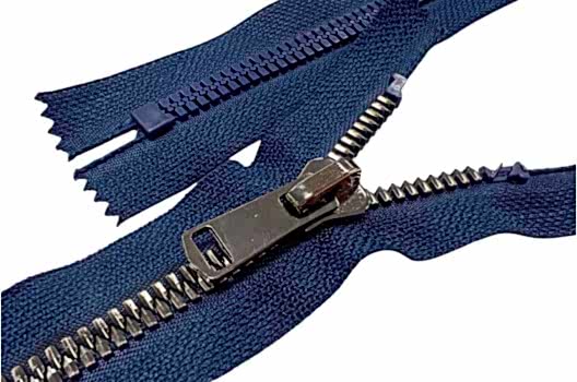 Молния трактор MaxZipper ТТ, тип 8, синий/темный никель, неразъемная, 18 см